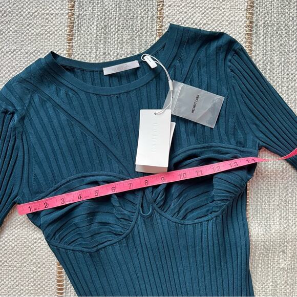 Helmut Lang Ribbed Bra Neptune Long Sleeves Midi Dress Women’s Medium - Picture 8 of 12